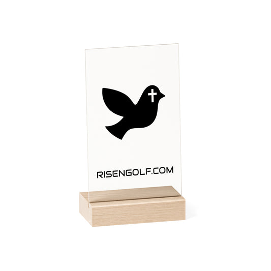 Risen Golf Acrylic Desk Sign with Wooden Stand