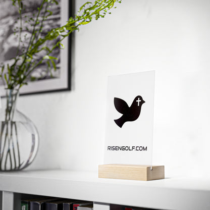 Risen Golf Acrylic Desk Sign with Wooden Stand