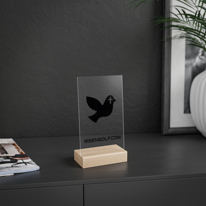 Risen Golf Acrylic Desk Sign with Wooden Stand