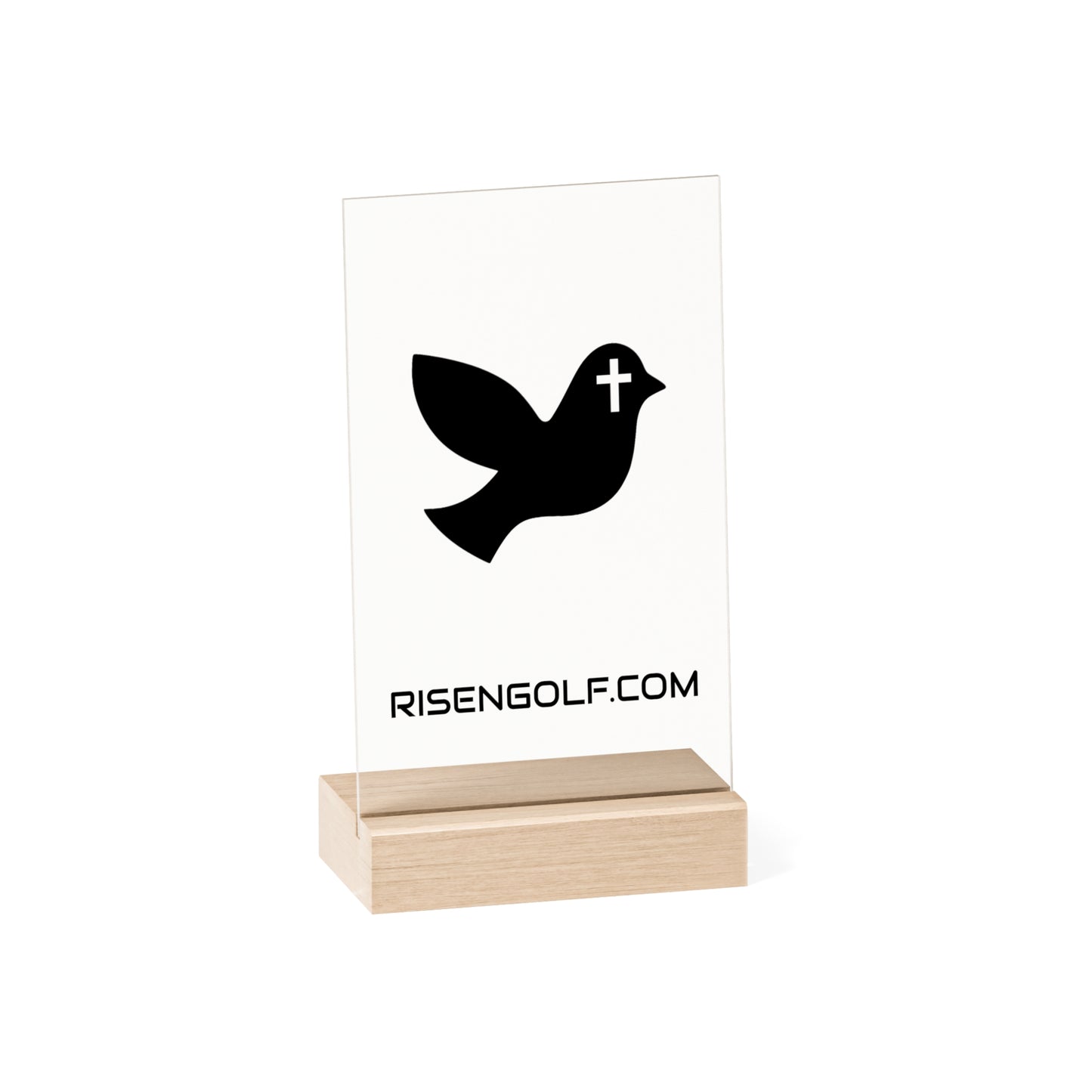 Risen Golf Acrylic Desk Sign with Wooden Stand